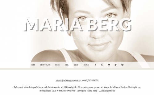 Ny hemsida fotograf Maria Berg - Allt kan grönska. Fotografen som sprider glädje.